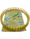 Telar plástico circular 29 cms + gancho telar y aguja plásti