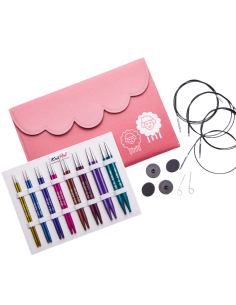Palillos Intercambiables KnitPro Zing Delux 8 par + 4 cables