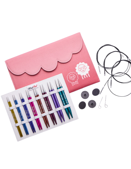 Palillos Intercambiables KnitPro Zing Delux 8 par + 4 cables