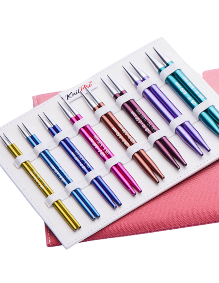 Palillos Intercambiables KnitPro Zing Delux 8 par + 4 cables