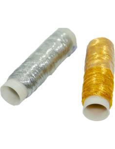 Hilo de Lurex dorado o plata 100yds para bordar a maquina