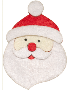 Cara de viejo pascuero en paño lenci Navidad 8cm x 5.5cm 2