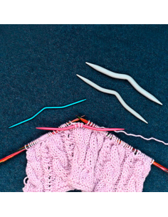 Palillos para tejer Trenza de Aluminio KnitPro 6mm y 8mm 2