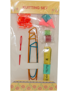 Kit para tejer 21 piezas: huincha, toma puntos y otros