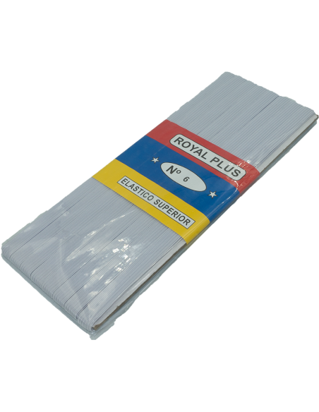 Elástico Blanco N°6 (10mm) de ancho, pieza de 10 mts