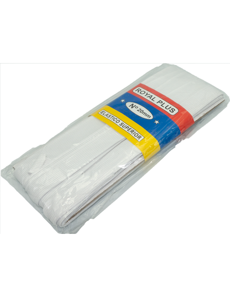 Elástico Blanco 20mm de ancho, pieza de 10 mts