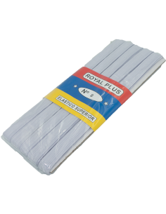 Elástico Blanco N°8 (14mm) de ancho, pieza de 10 mts
