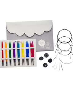 Palillos Intercambiables KnitPro Trendz Delux 8 pal.+4 cab.