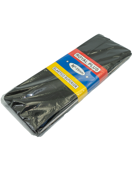 Elástico Negro 25mm de ancho, pieza de 10 mts
