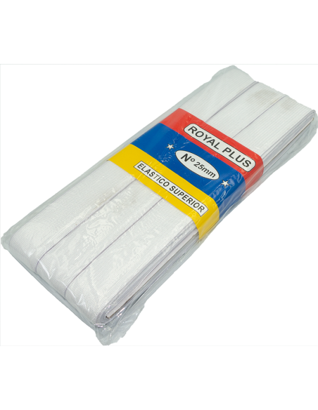 Elástico Blanco 25mm de ancho, pieza de 10 mts