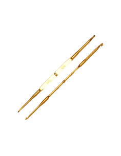 Crochet doble aluminio dorado lanas 4 medidas (2mm a 4mm) 2