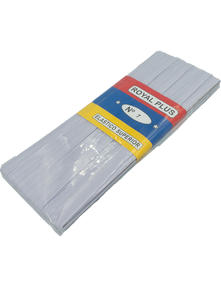 Elástico Blanco N°7 (12mm) de ancho, pieza de 10 mts