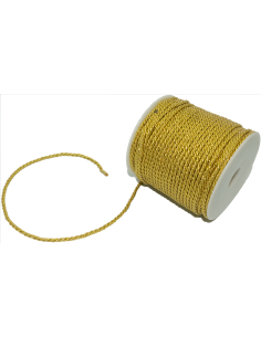 Cordón dorado y plateado Lurex 3mm 50 mts