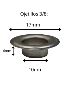 Ojetillos 3/8 100 unidades (17x10x6mm) para remachadora 2