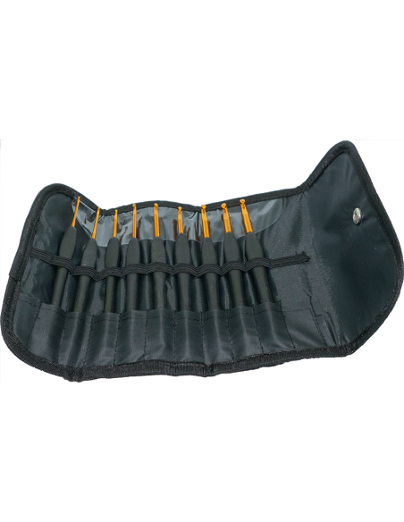 Crochet Gold mango silicona set de 9un estuche enrollable