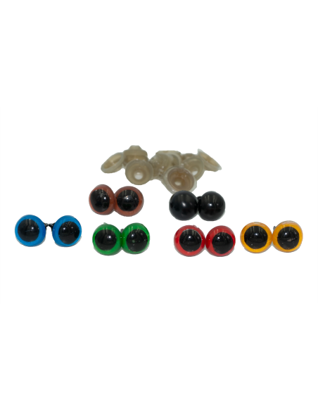 120 ojos de seguridad 10mm 6 colores amigurumis (60 pares)