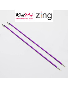Palillo recto Aluminio Premium Knit Pro Zing 35cm 2