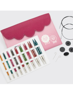 Palillos Intercambiables KnitPro Dreamz Delux 9 par + 4 cabl