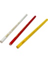 Lápiz tiza marca telas colores blanco, rojo y amarillo 17cm