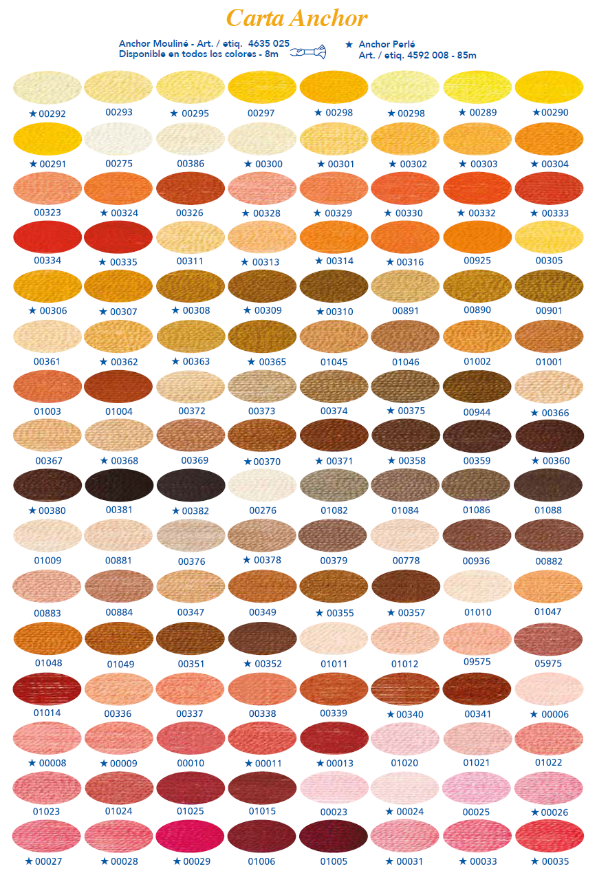 Carta colores Anchor www.agujasycrochet.cl