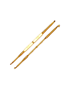 Crochet doble aluminio dorado lanas 4 medidas (2mm a 4mm) 2
